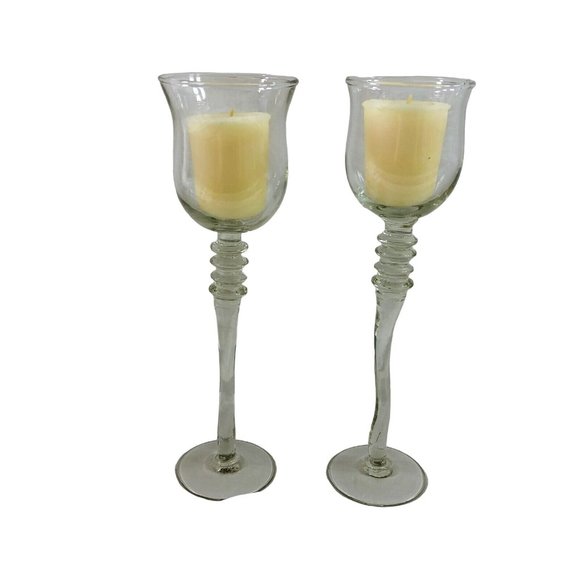 Cordial Aperitif Glasses or Votive Candle Holders Curvy Stems - Picture 6 of 8